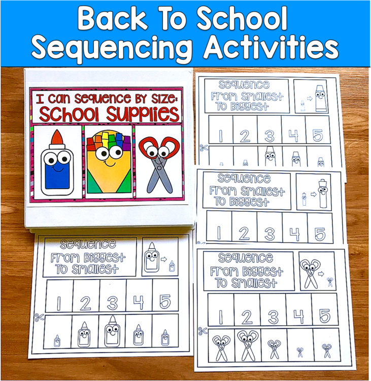 Sequencing by Size Activities | Back to School Size Ordering | SLP SPED Autism