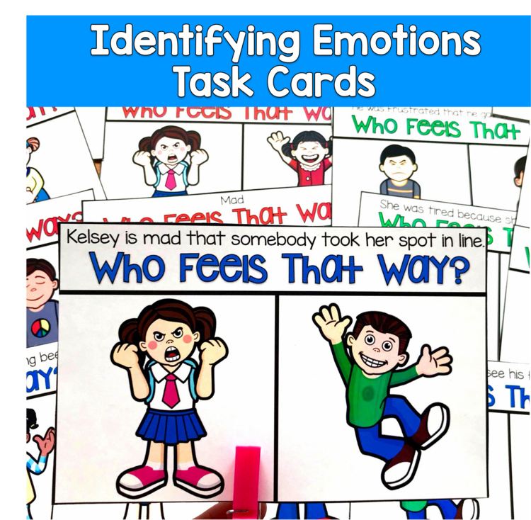 Identifying Emotions Task Cards | SEL Feelings Recognition | Autism SPED