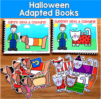Halloween Sequencing Adapted Books | Story Retell Sequencing 2 Books | SLP SPED