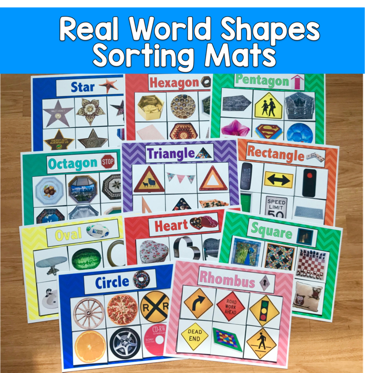Real World Shapes Sorting Mats (w/Real Photos)