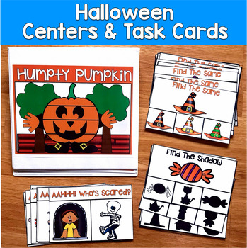 Halloween Centers & Task Cards | Visual Discrimination | SLP SPED Autism PreK