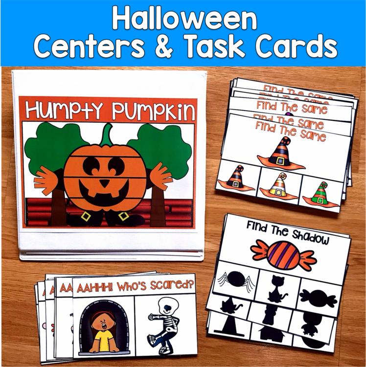 Halloween Centers & Task Cards | Visual Discrimination | SLP SPED Autism PreK