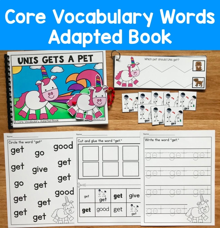 Core Vocabulary Adapted Book: Unis Gets A Pet, Core Word Get