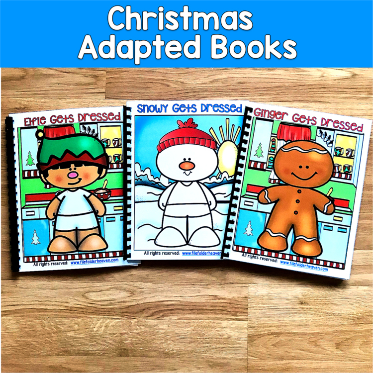 Christmas Adapted Books | Get Dressed Life Skills Colors | SLP SPED Autism OT