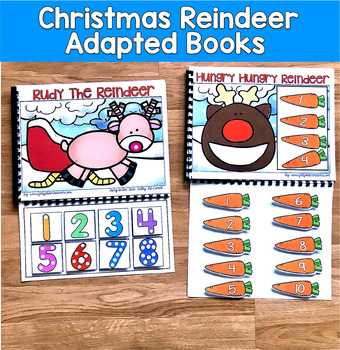 Christmas Reindeer Adapted Books | Counting Number ID 1-10 | SLP SPED Autism