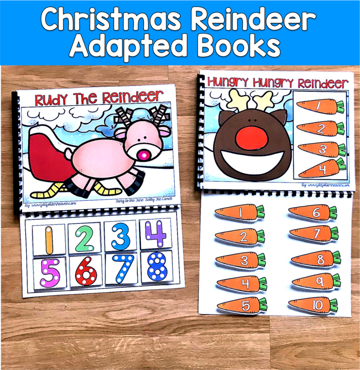 Christmas Reindeer Adapted Books | Counting Number ID 1-10 | SLP SPED Autism