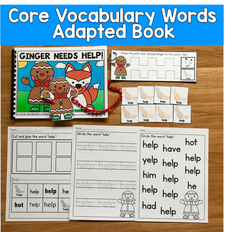 Core Vocabulary Adapted Book And Activities: "Ginger Needs Help!" Core Word Help