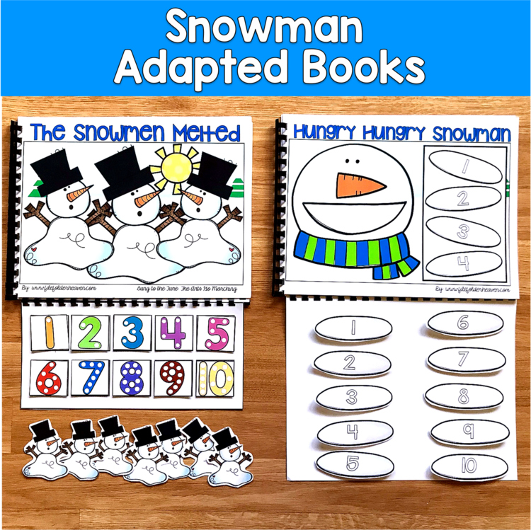 Winter Snowman Adapted Books | Counting Number ID 1-10 | SLP SPED Autism Math