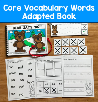 Core Vocabulary Adapted Book: "Bear Says No!" Core Word No