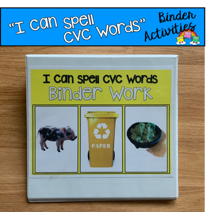 CVC Words Binder Activities (With Real Photos)--Short I Words