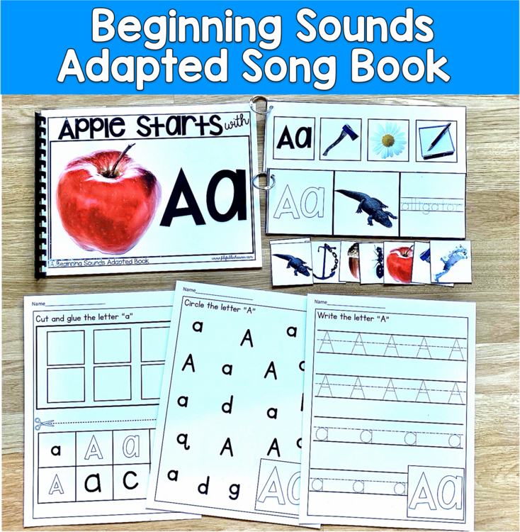 Letter A Beginning Sounds Adapted Book | Real Photos Song | SLP SPED Autism PreK