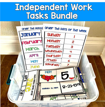 Calendar Skills Independent Work Tasks | Months & Days of Week | SPED Autism