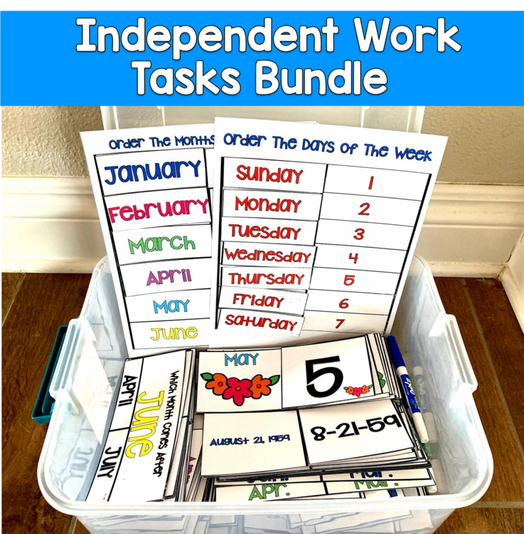 Calendar Skills Independent Work Tasks | Months & Days of Week | SPED Autism
