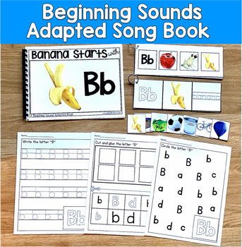 Letter B Beginning Sounds Adapted Book | Real Photos Song | SLP SPED Autism PreK