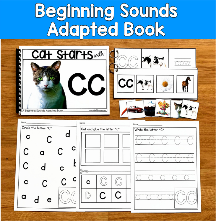 Beginning Sounds Adapted Book | Letter C Activities | SLP SPED Autism PreK K
