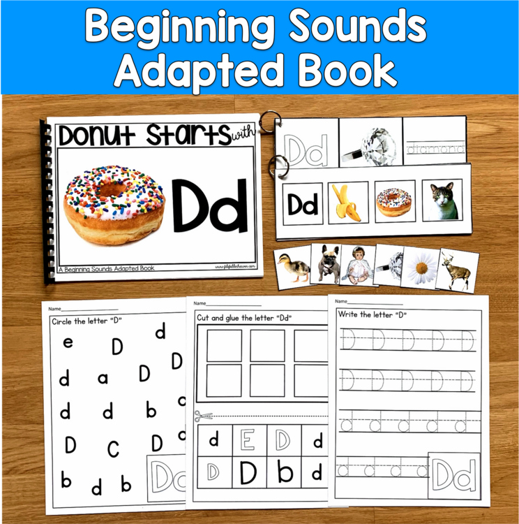 Beginning Sounds Adapted Book | Letter D Activities | SLP SPED Autism PreK K