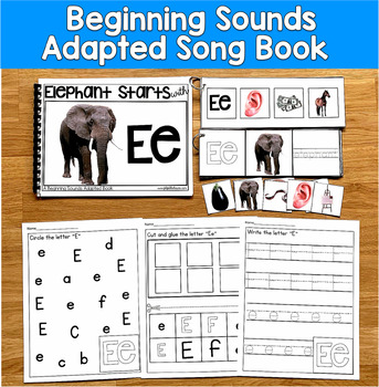 Letter E Beginning Sounds Adapted Book | Real Photos Song | SLP SPED Autism PreK