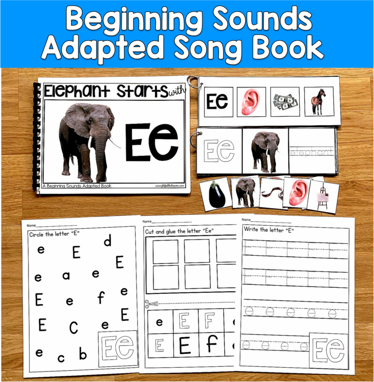 Letter E Beginning Sounds Adapted Book | Real Photos Song | SLP SPED Autism PreK