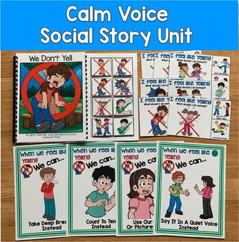 Social Story Unit | We Don’t Yell | Coping Strategies & Voice Level