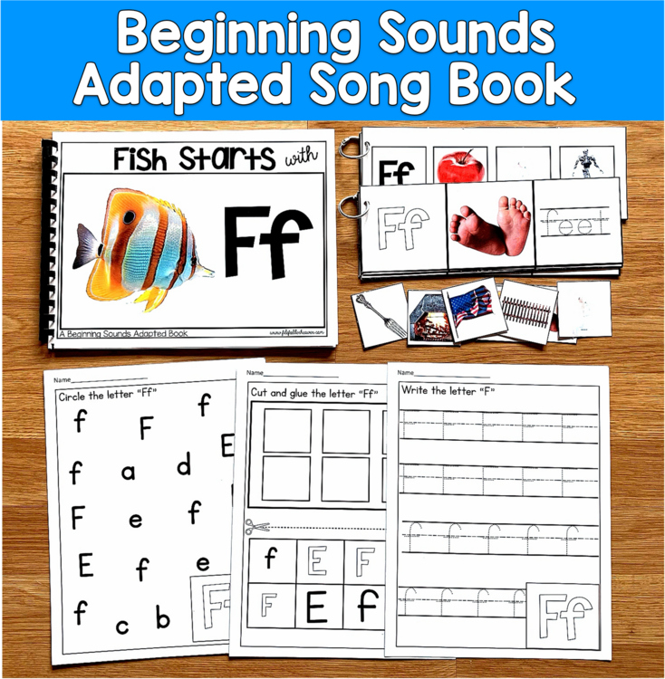 Letter F Beginning Sounds Adapted Book | Real Photos Song | SLP SPED Autism PreK