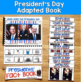 Presidents Adapted Book Real Photos | Presidents Day Comprehension | SLP SPED