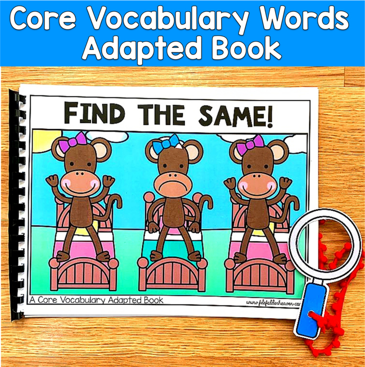 Core Words Adapted Book: "Find The Same!" Core Word Same