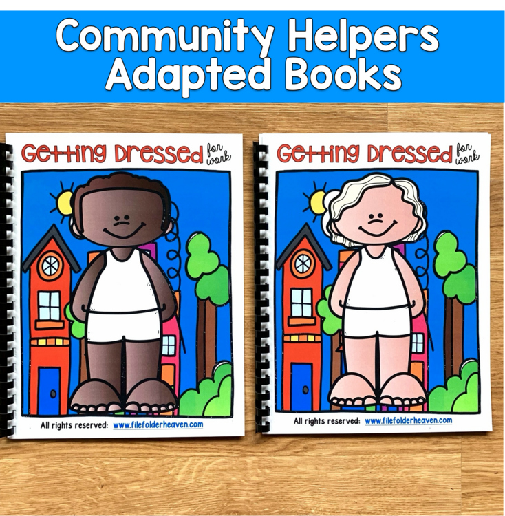 Community Helpers Adapted Books | Let's Get Dressed For Work | SPED Autism