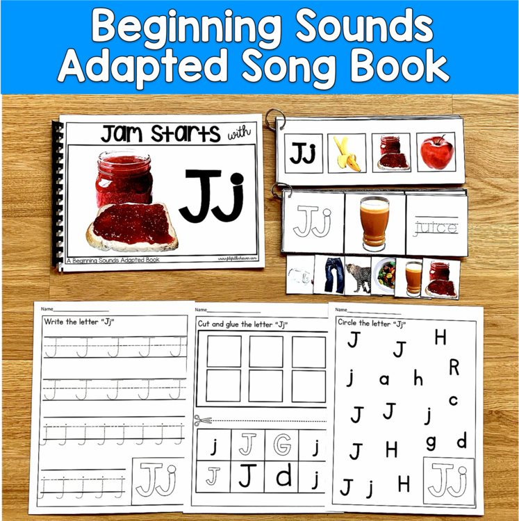Letter J Beginning Sounds Adapted Book | Real Photos Song | SLP SPED Autism PreK