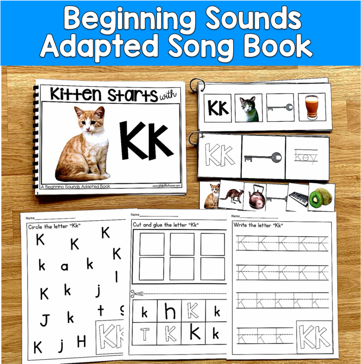 Letter K Beginning Sounds Adapted Book | Real Photos Song | SLP SPED Autism PreK