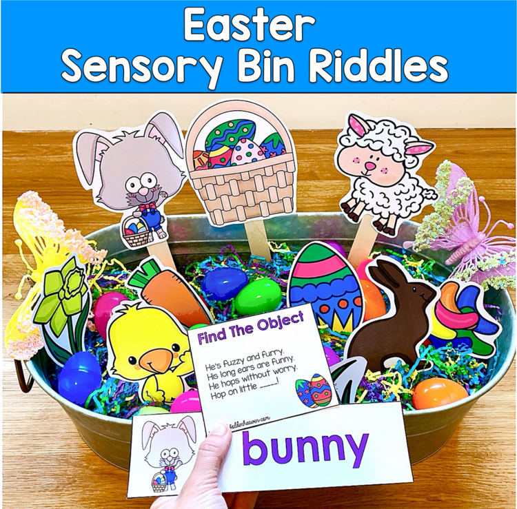 Easter Sensory Bin Riddles | Hey Riddle Riddle Inferencing | SLP SPED Autism