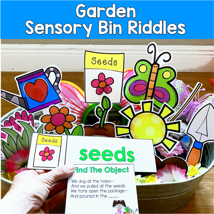 Garden Sensory Bin Riddles | Hey Riddle Riddle Inferencing | Spring SLP SPED
