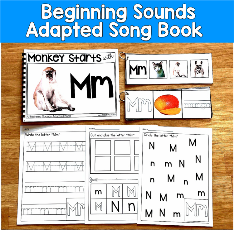 Letter M Beginning Sounds Adapted Book | Real Photos Song | SLP SPED Autism PreK