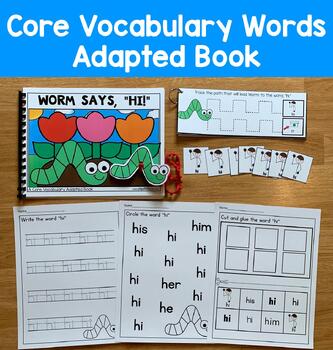 Core Vocabulary Adapted Book: "Worm Says Hi," Core Word Hi