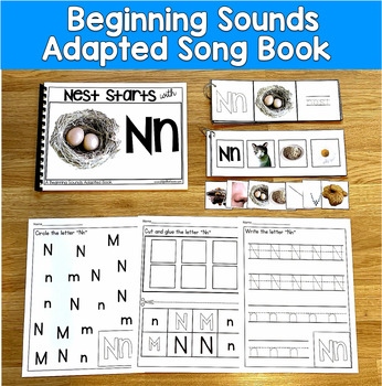 Letter N Beginning Sounds Adapted Book | Real Photos Song | SLP SPED Autism PreK