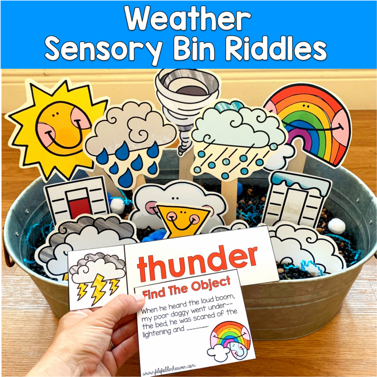 Weather Sensory Bin Riddles | Hey Riddle Riddle Inferencing | SLP SPED Autism