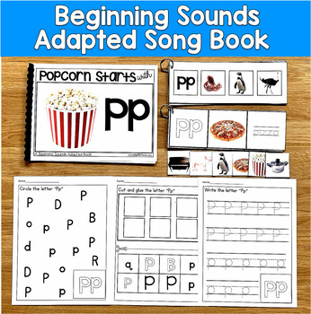Letter P Beginning Sounds Adapted Book | Real Photos Song | SLP SPED Autism PreK