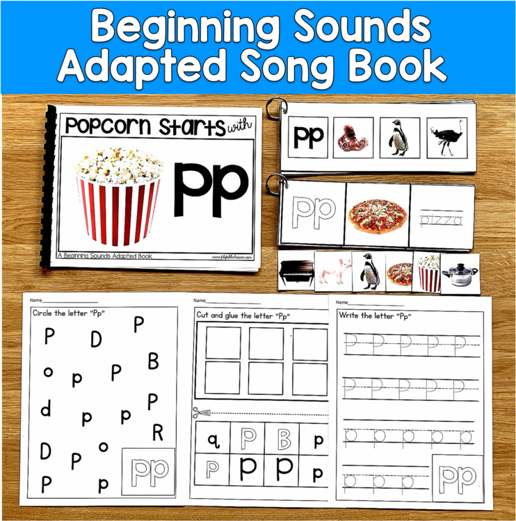 Letter P Beginning Sounds Adapted Book | Real Photos Song | SLP SPED Autism PreK