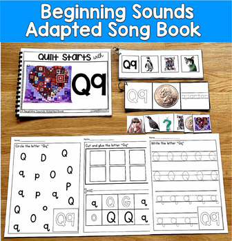 Letter Q Beginning Sounds Adapted Book | Real Photos Song | SLP SPED Autism PreK