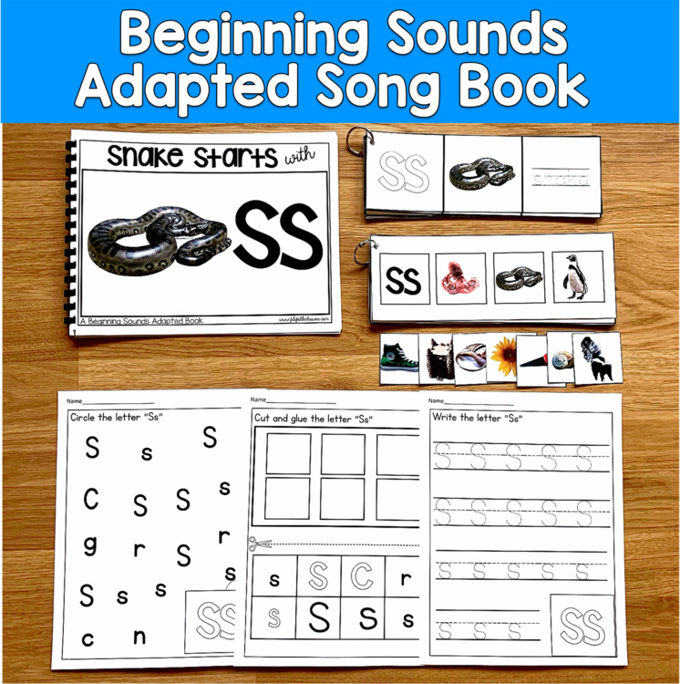 Letter S Beginning Sounds Adapted Book | Real Photos Song | SLP SPED Autism PreK