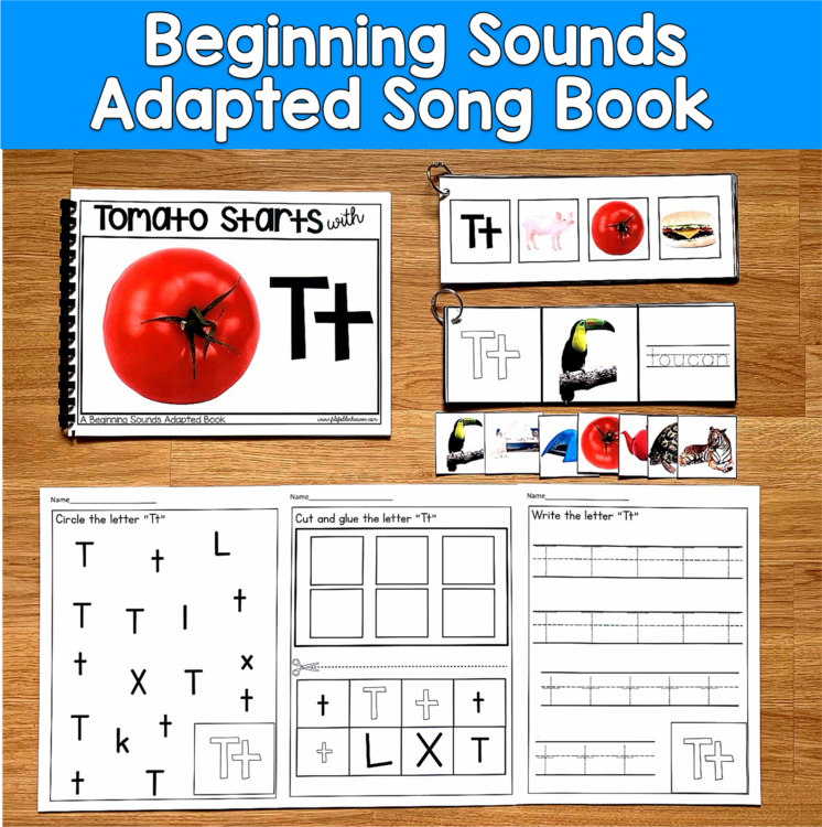 Letter T Beginning Sounds Adapted Book | Real Photos Song | SLP SPED Autism PreK