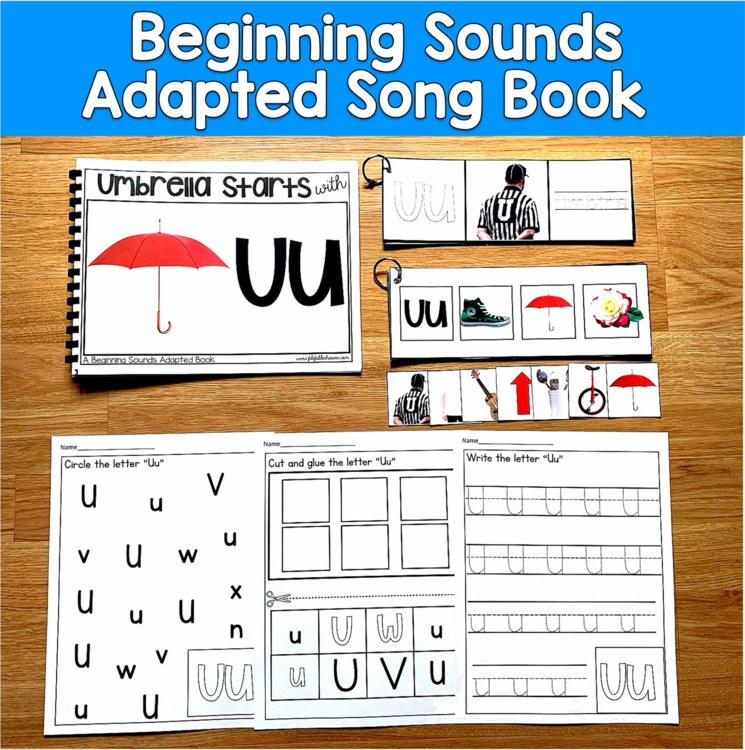 Letter U Beginning Sounds Adapted Book | Real Photos Song | SLP SPED Autism PreK