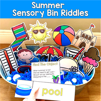 Summer Sensory Bin Riddles | Hey Riddle Riddle Inferencing | SLP SPED Autism