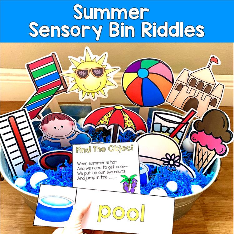 Summer Sensory Bin Riddles | Hey Riddle Riddle Inferencing | SLP SPED Autism