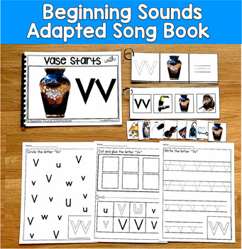 Letter V Beginning Sounds Adapted Book | Real Photos Song | SLP SPED Autism PreK