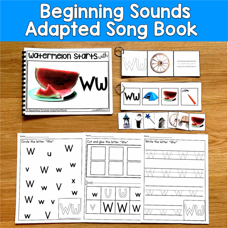 Letter W Beginning Sounds Adapted Book | Real Photos Song | SLP SPED Autism PreK