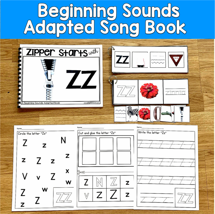 Letter Z Beginning Sounds Adapted Book | Real Photos Song | SLP SPED Autism PreK