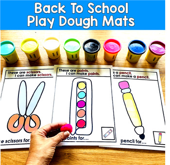 Back to School Play Dough Mats | School Supplies Fine Motor | OT SLP SPED Autism