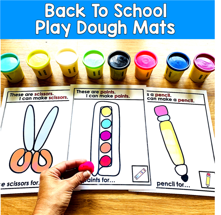 Back to School Play Dough Mats | School Supplies Fine Motor | OT SLP SPED Autism