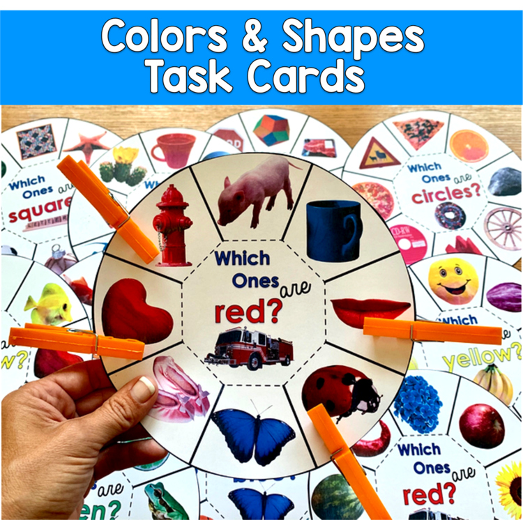 Colors and Shapes Task Cards with Real Photos | Centers & Task Boxes