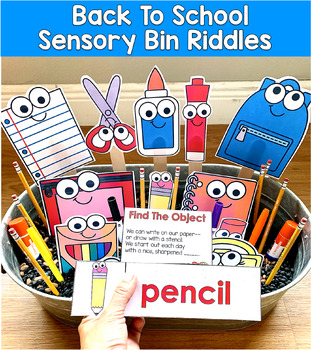 Back to School Sensory Bin Riddles | Hey Riddle Riddle Inferencing | SLP SPED